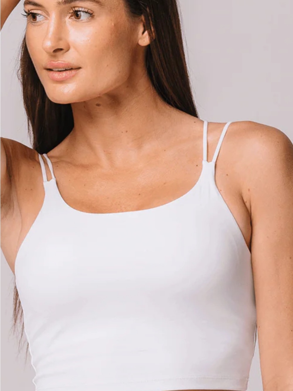 KADYLUXE Cream Double-Strap Cropped Tank Top** 2105 countess cami bra